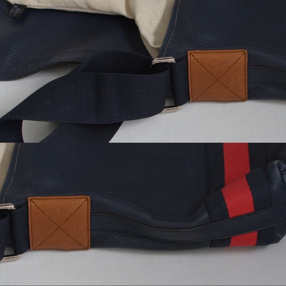 Gucci Leather Messenger bag with Web Detail Stripe detail - Picture 2 of 6